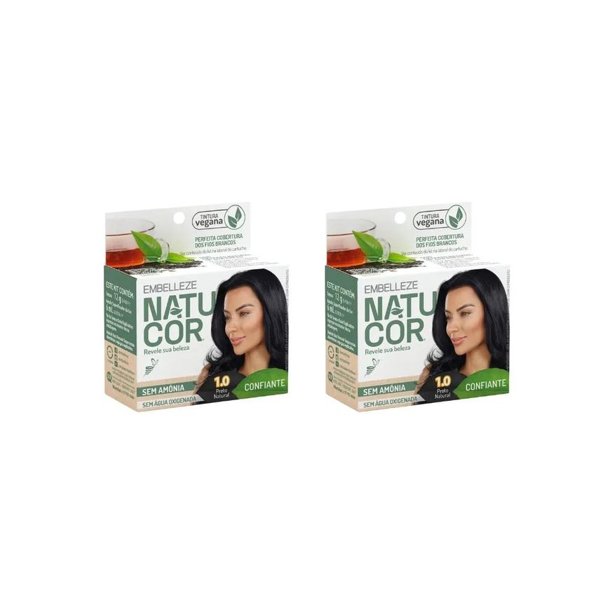 Natucor Coloraçao 1.0 Preto Natural - Kit C / 2un