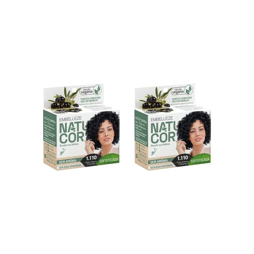Natucor Coloraçao 1.110 Preto Intenso Profundo - Kit C / 2un