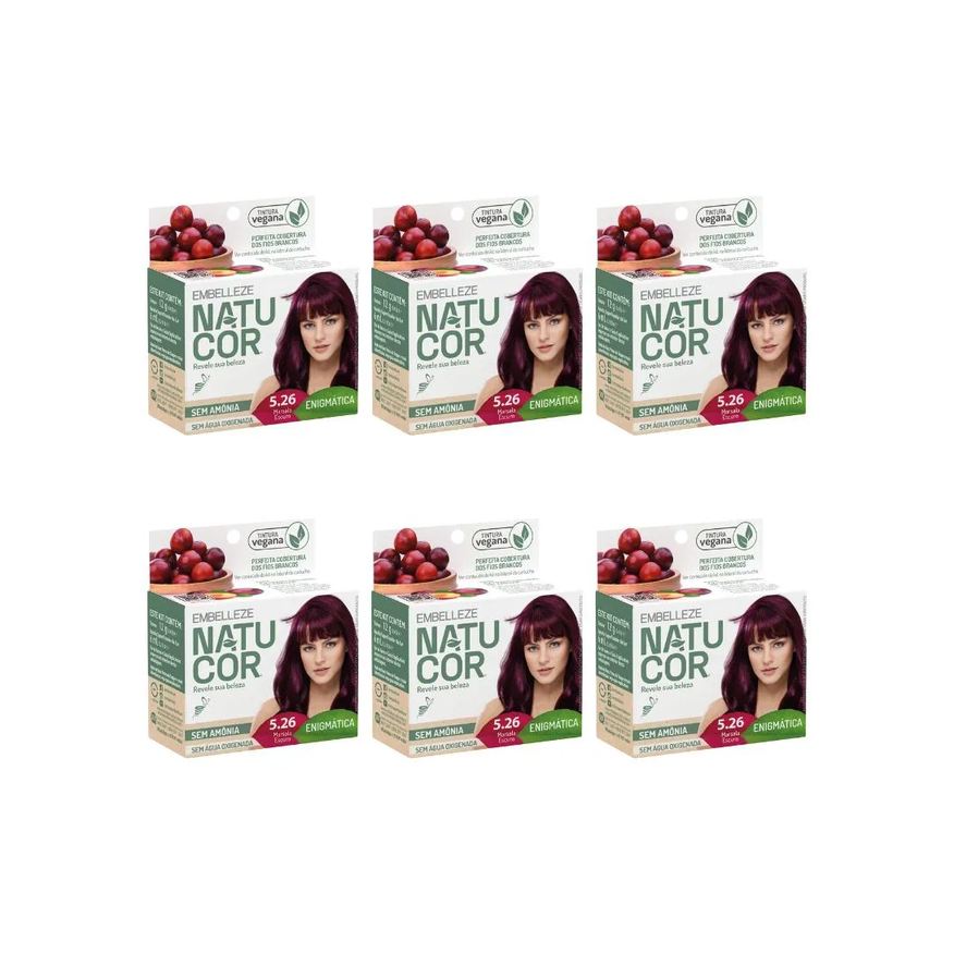Natucor Coloraçao 5.26 Marsala Escuro - Kit C / 6un