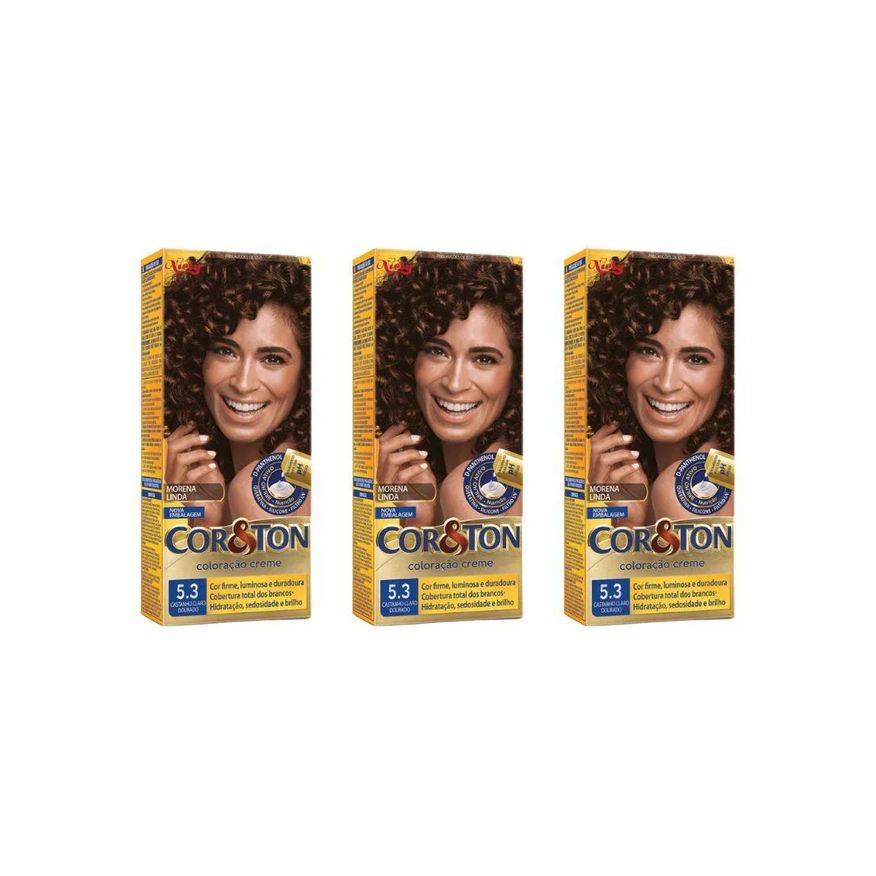 Cor&ton Coloraçao 5.3 Cast Claro Dourado 50g - Kit C / 3