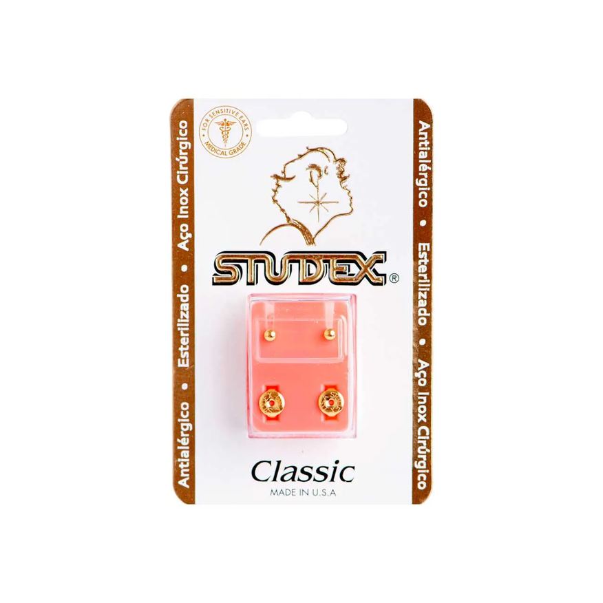 Studex Brinco Antialérgico Classic Bolinha Pequena Dourada 1 unidade