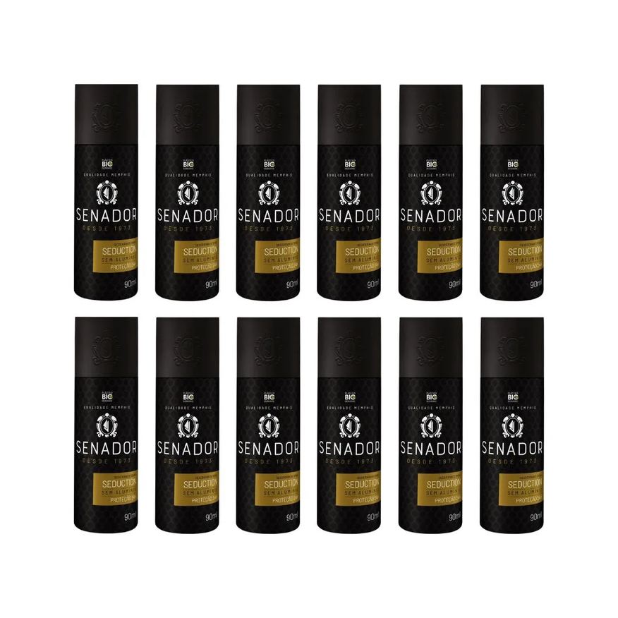 Senador Desodorante Spray Seduction 90ml - Kit C / 12un