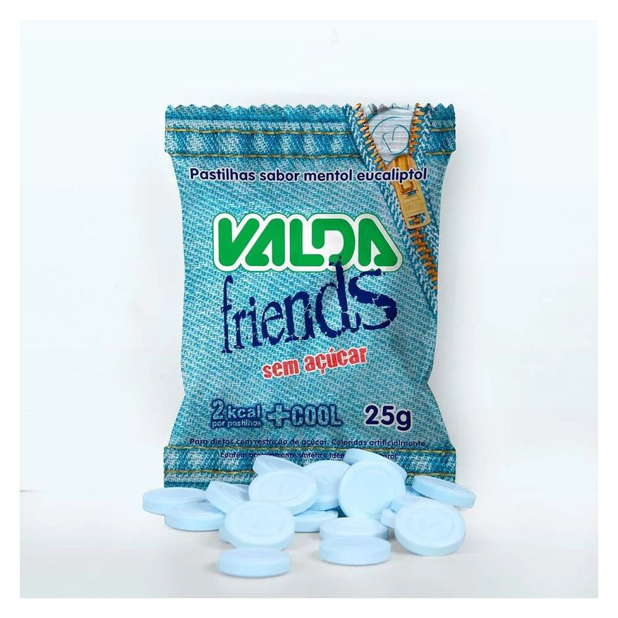 Friends Valda Pastilha Sabor Menta Refrescante Contém 10 Sachês de 25g Cada