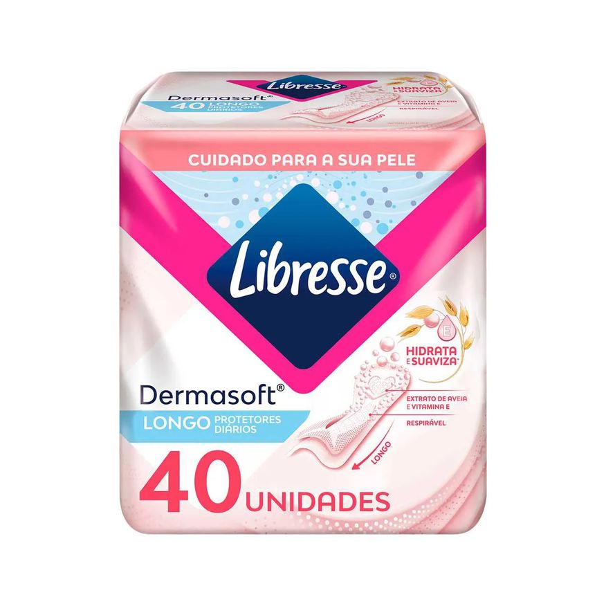 Diário Protetor Libresse Dermasoft Longo 40 unidades