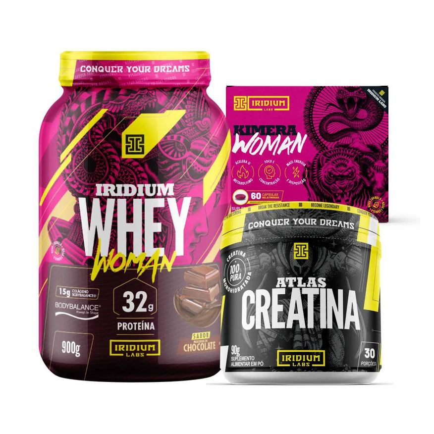 Iridium Labs Kit Whey Protein Woman + Kimera Woman + Atlas Creatina 90g