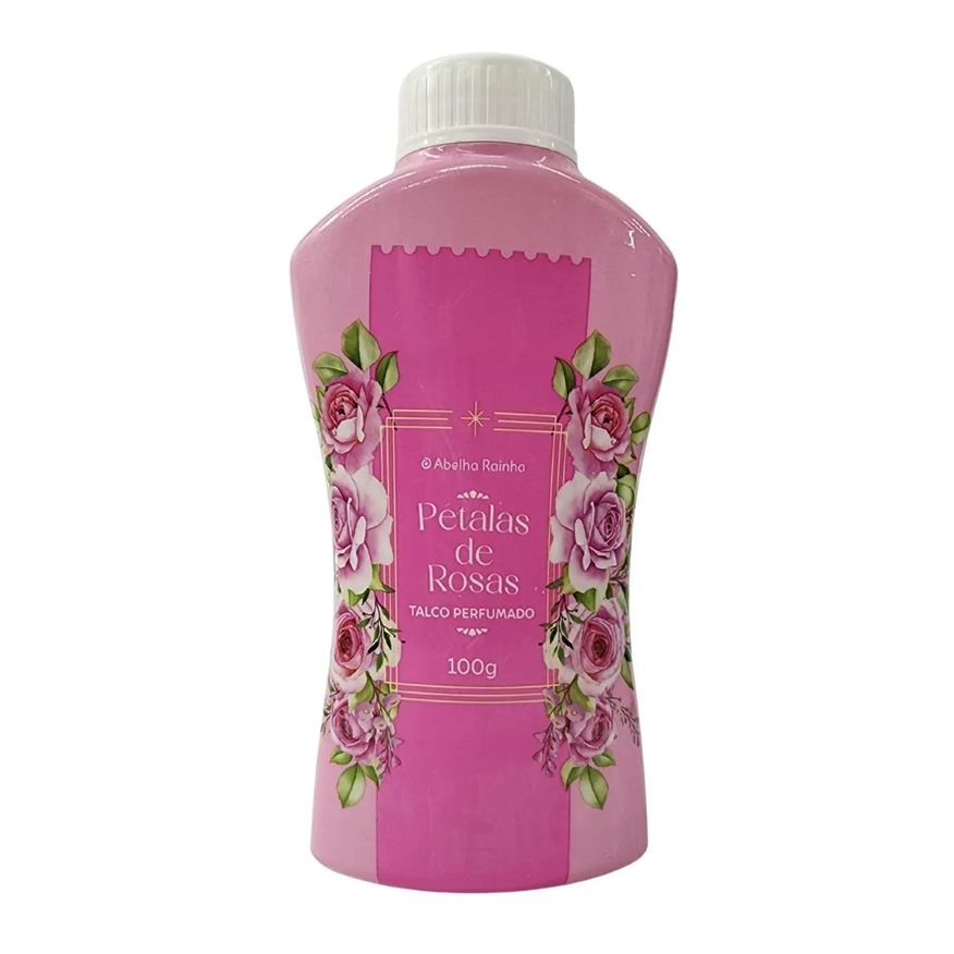 Abelha Rainha Talco Perfumado Multiuso Pétalas de Rosas 100g