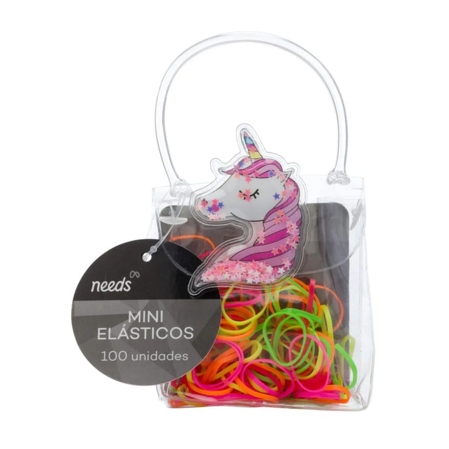 Needs Elásticos de Cabelo Silicone Neon 100 Unidades