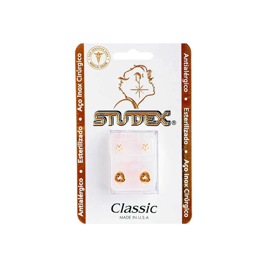 Studex Brinco Antialérgico Classic Tiffany Pérola Média Dourada 1 unidade