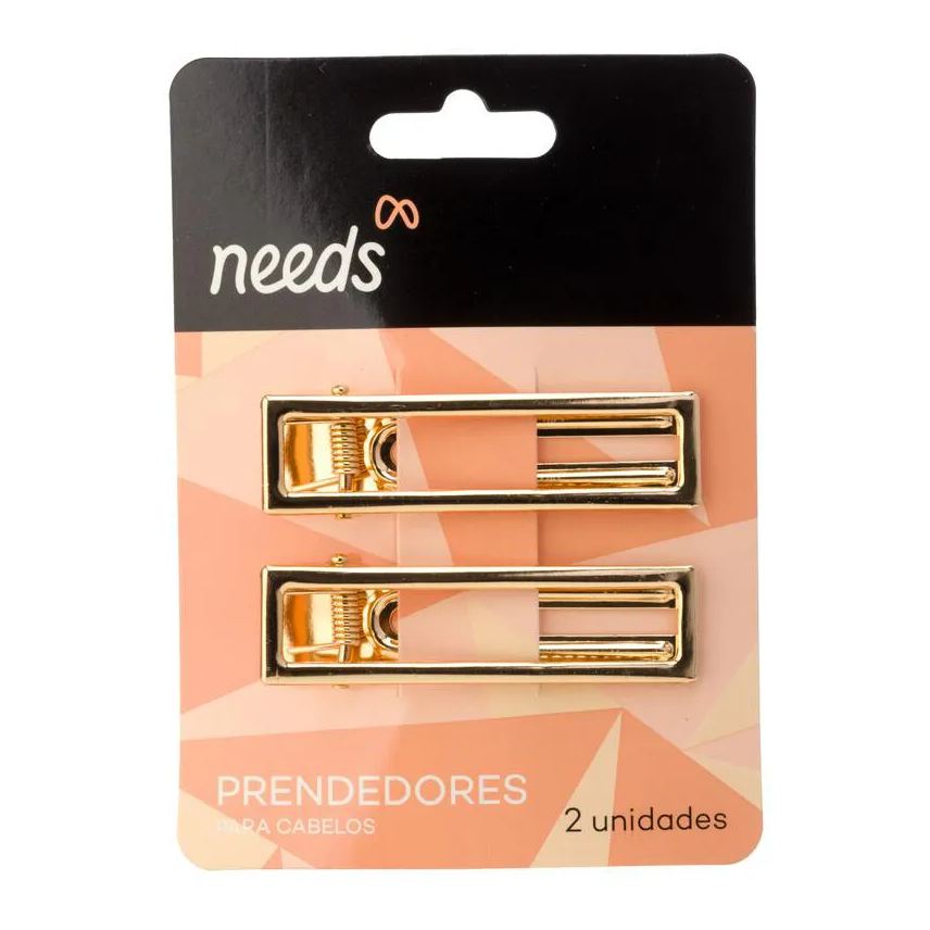 Needs Presilha de Cabelo Dourada 2 Unidades