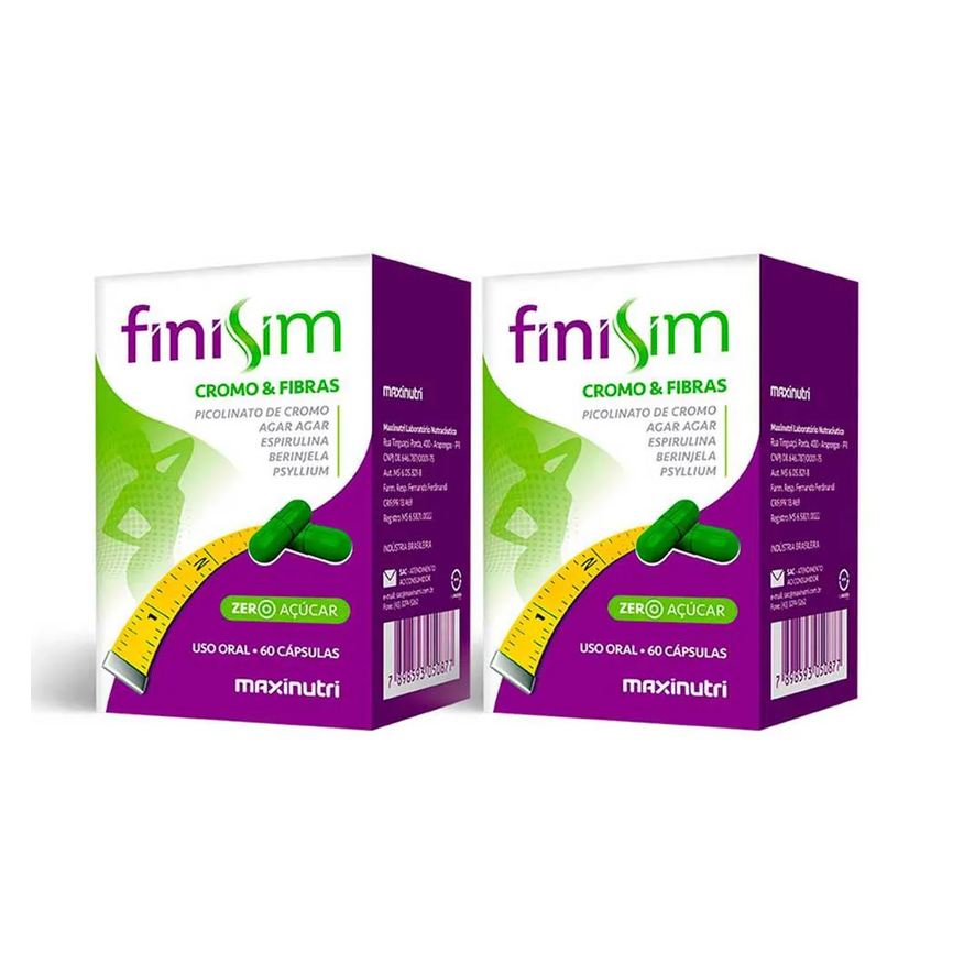 Maxinutri Kit 2 Finisim Cromo e Fibras com 60 Cápsulas