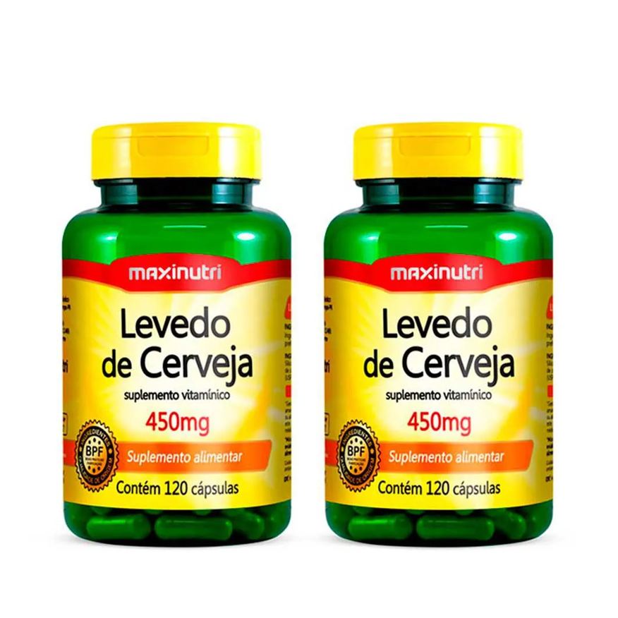 Maxinutri Kit 2 Levedo de Cerveja 450mg 120 Cápsulas