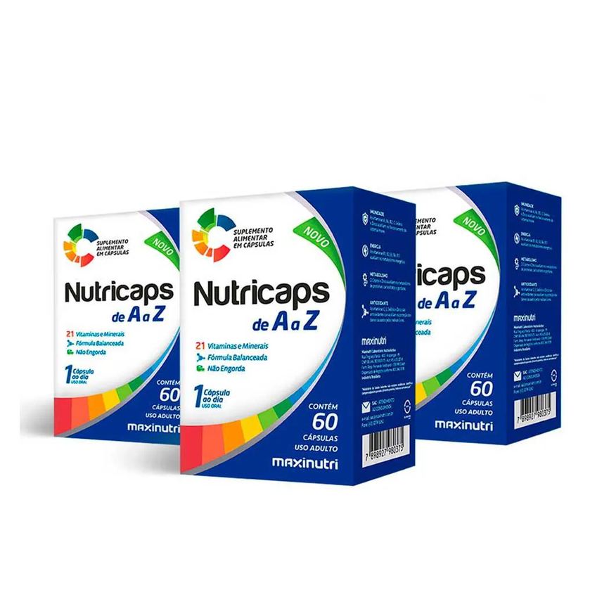 Maxinutri Kit 3 Nutricaps a a Z Polivitaminico 60 Capsulas