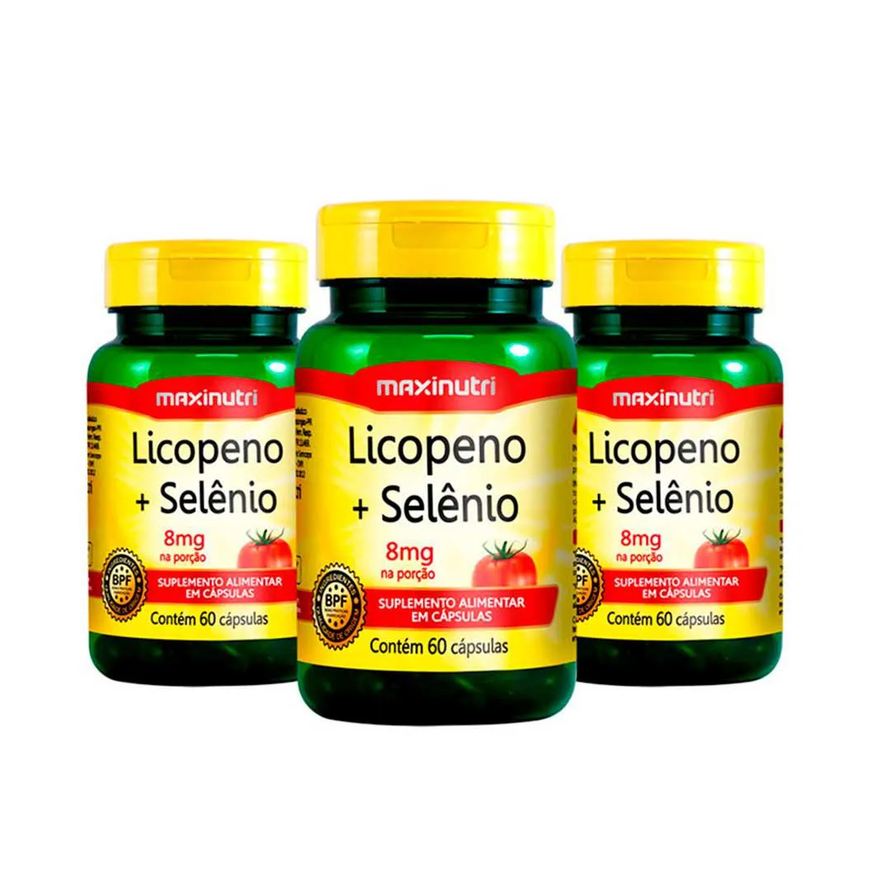 Maxinutri Kit 3 Licopeno + Selênio Anti Ox 500mg 60 Capsulas