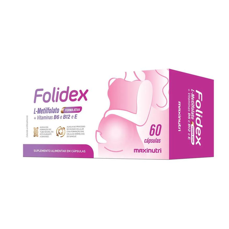 Maxinutri Folidex Metilfolato 420mcg G + Vitaminas B6-b12-e 60 Cápsulas