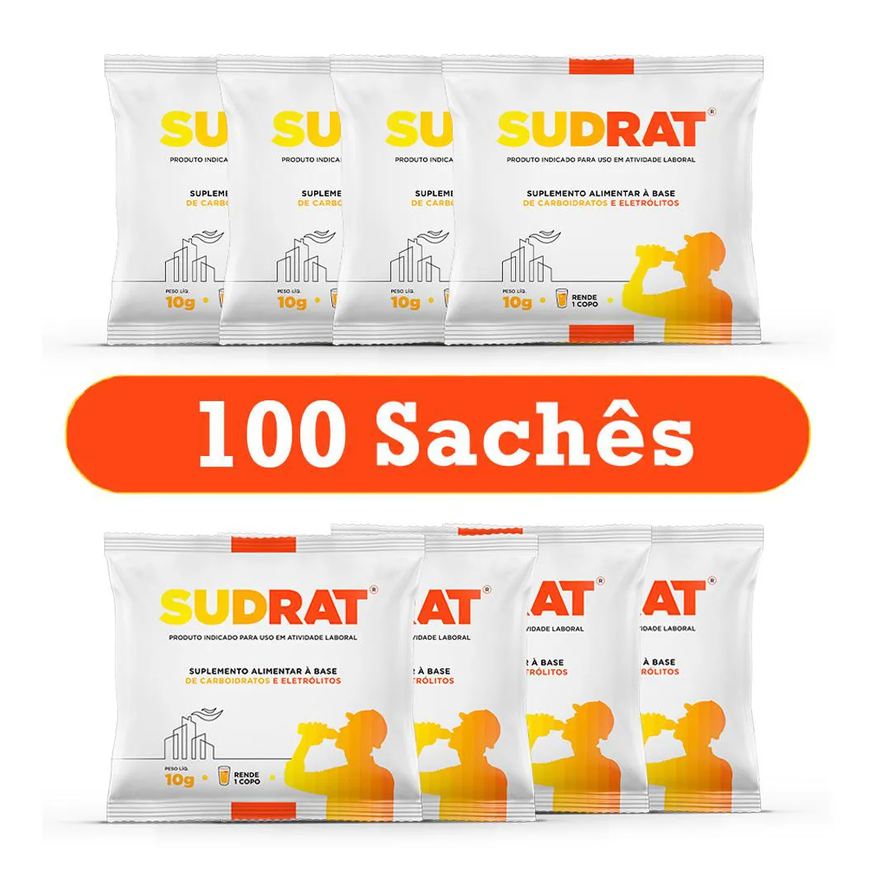 Sudract Kit 100 Sachês Sudrat 10g Cada - Abacaxi