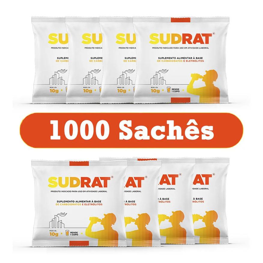 Sudract Kit 1000 Sachês Sudrat 10g Cada - Mix de Sabores