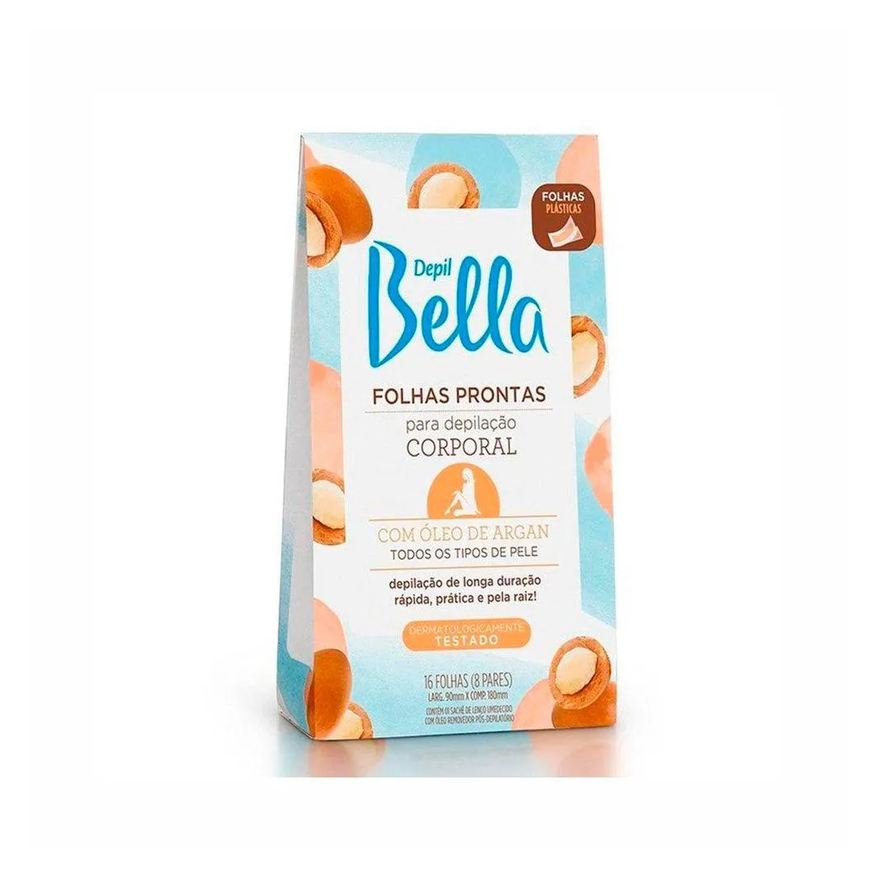 Prontas Folhas para Depilação Corporal Depil Bella Argan 16fls