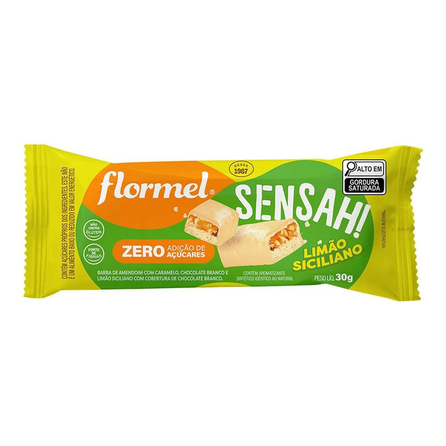 Flormel Chocolate Sensah! Zero Açúcar Limão Siciliano 30g