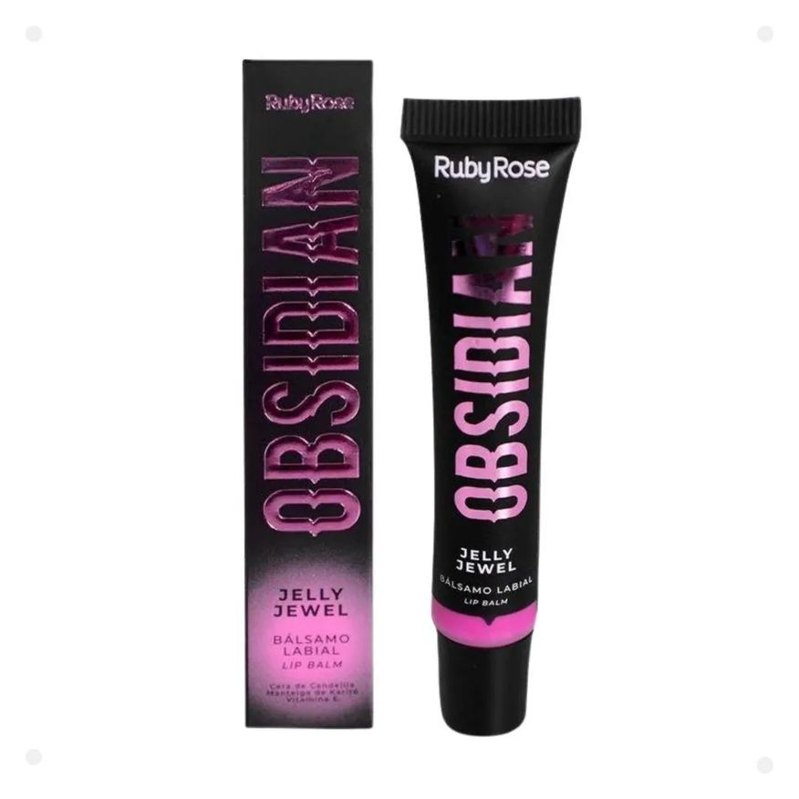 Ruby Rose Lip Balm Obsidian Jelly Jewel Rhodonite 10ml
