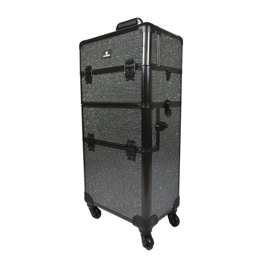 Klass Vough Maleta Profissional 2 em 1 Preta com Strass Ref:db-913t-bl