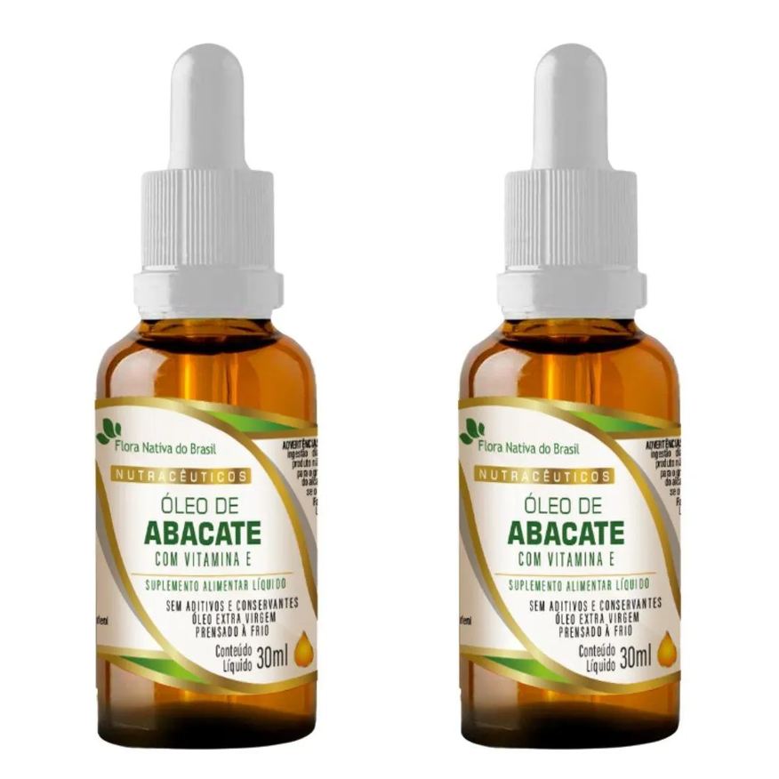 2x Kit Óleo de Abacate com Vitamina e em Gotas 30ml – Flora Nativa