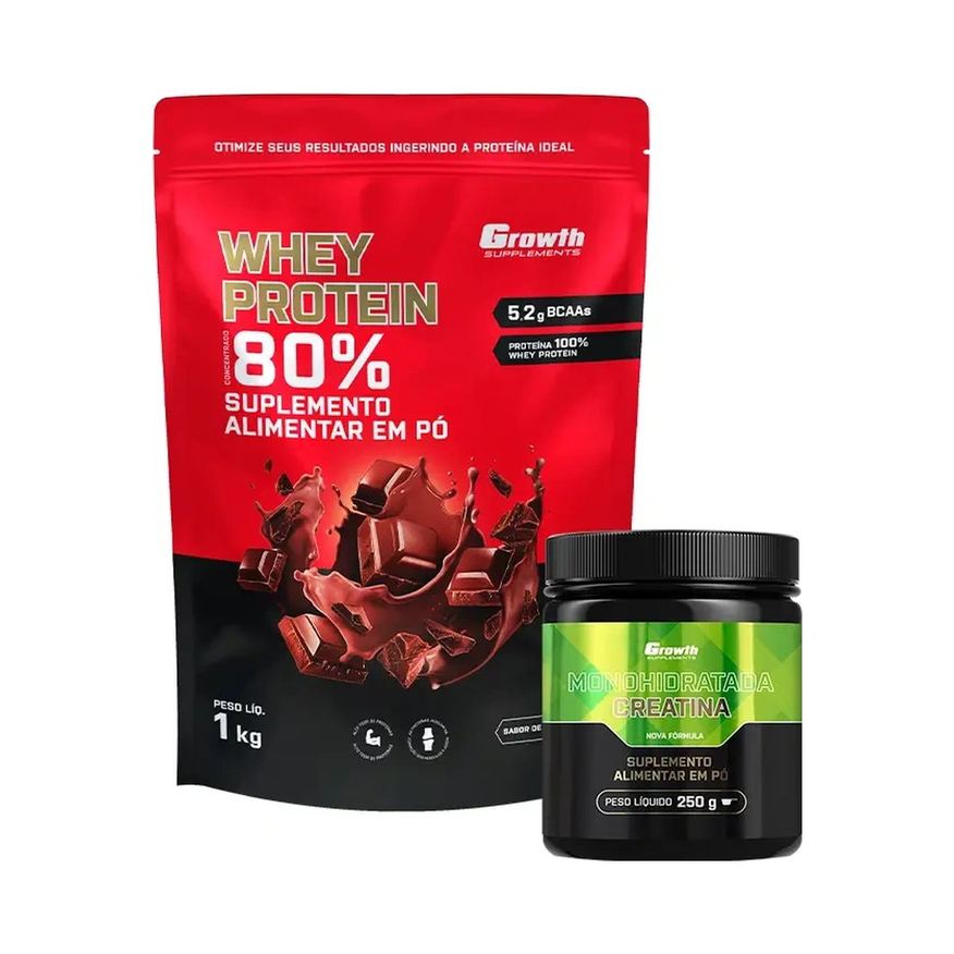 Whey Kit Protein Concentrado 1kg e Creatina Monohidratada 250g