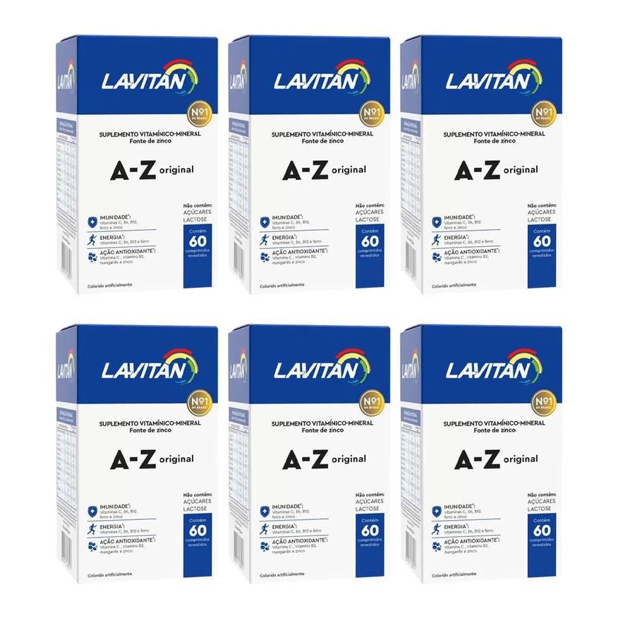 Cimed Kit 6 Suplemento Lavitan a - Z Homem 60 cápsulas