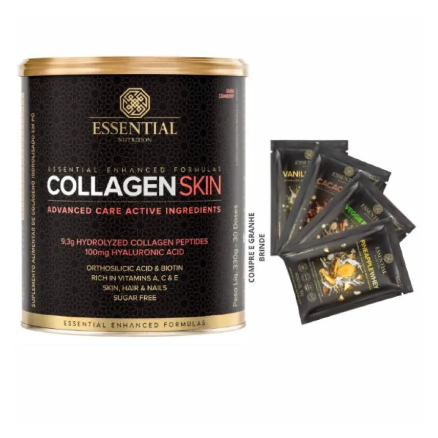 Essential Nutrition Collagen Skin Cranberry (330g) - + Brinde Sache - Essential Nutrition