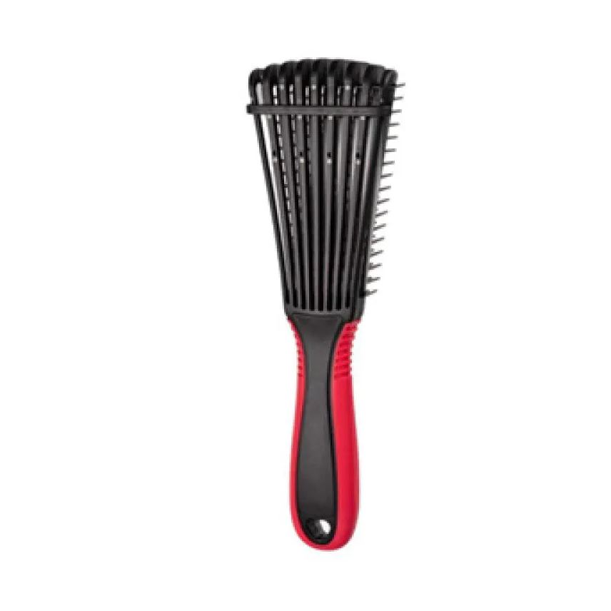 Proart Escova Polvo Wonder Curly Profissional Cabo Antideslizante Fitagem E Cachos Pro Art Oficial - Preta E Vermelho