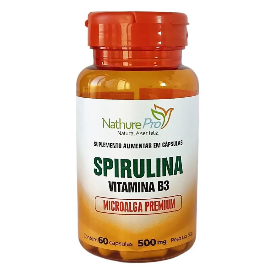 Nathurepro Spirulina Vitamina B3 Microalga Premium 60 Cápsulas 500mg