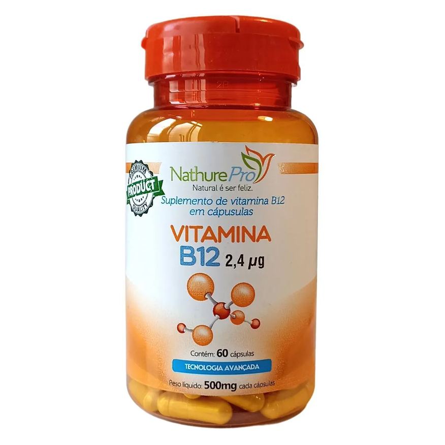 Nathurepro Vitamina B12 (cianocobalamina) 60 Cápsulas 500mg