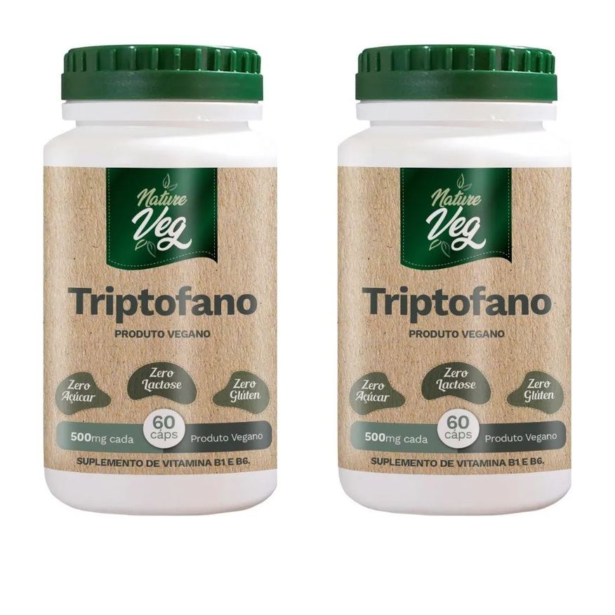 Nathurepro KIT 2 TRIPTOFANO (PRODUTO VEGANO) 60 CáPSULAS 500mg