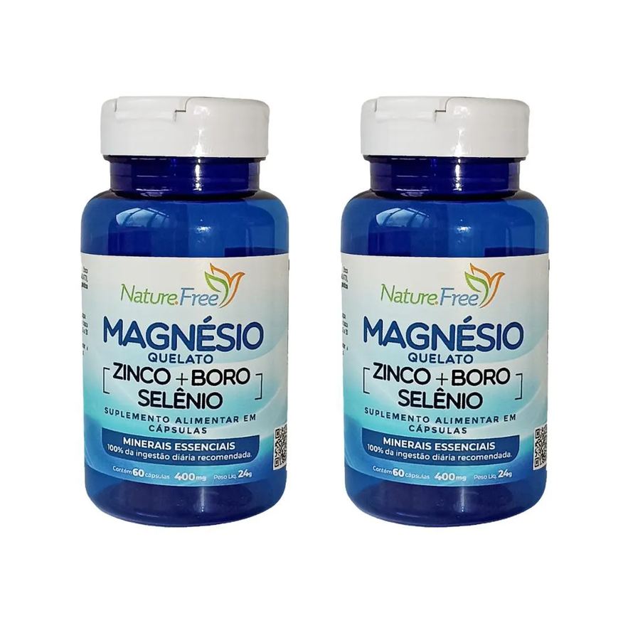 Nathurepro KIT 2 MAGNéSIO QUELATO ZINCO + BORO + SELêNIO 60 CáPSULAS