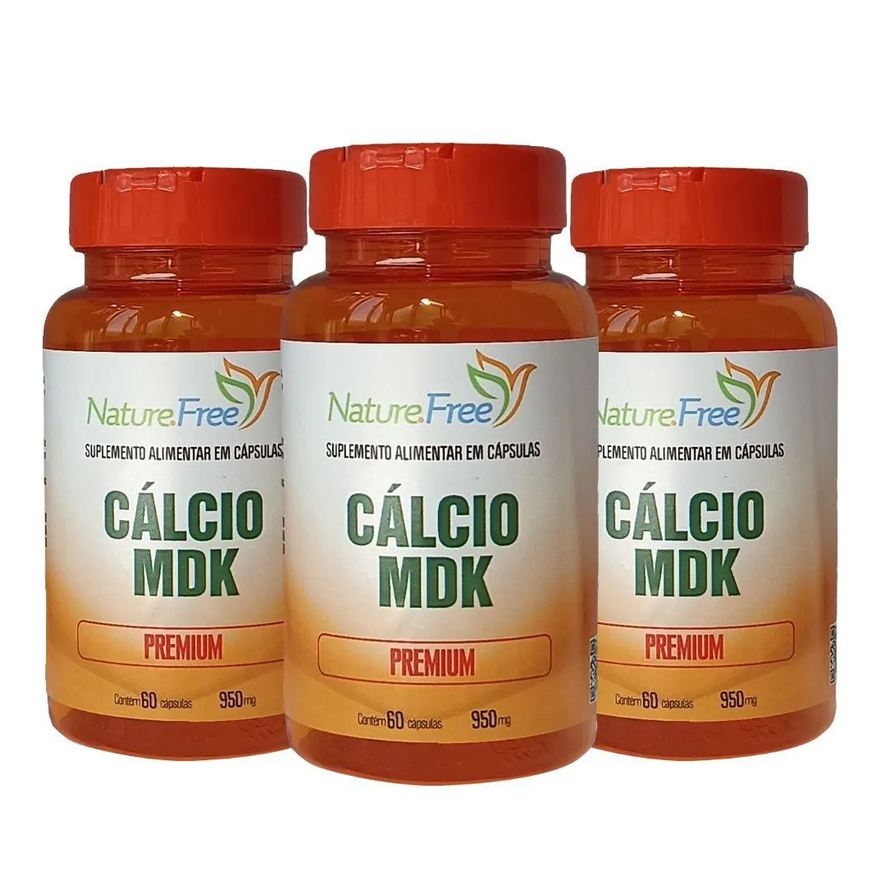 Nathurepro Kit 3 Cálcio Mdk Premium 60 Cápsulas 950mg