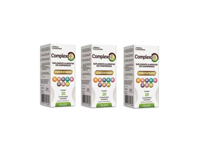 Arte Nativa Kit C/3 Complexo B Concentrado C/20 comprimidos
