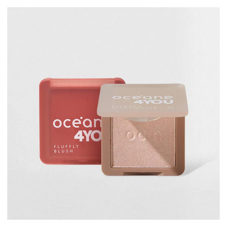 Océane Kit Blush Cremoso Rosa + Iluminador Facial Rosado 4you (2 Produtos)