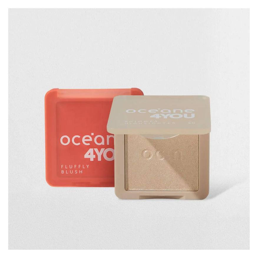 Océane Kit Blush Cremoso Pêssego + Iluminador Facial Perolado 4you (2 Produtos)