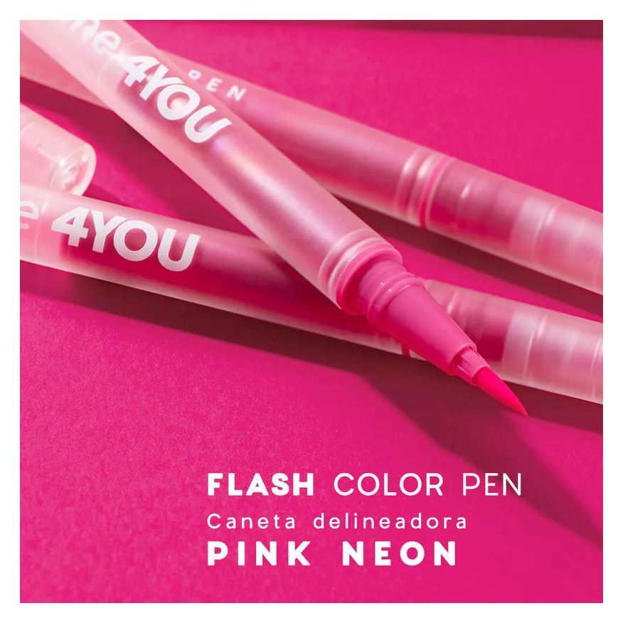 Delineadora Caneta Rosa - Flash Color Pen Neon Pink 4you 1,2ml
