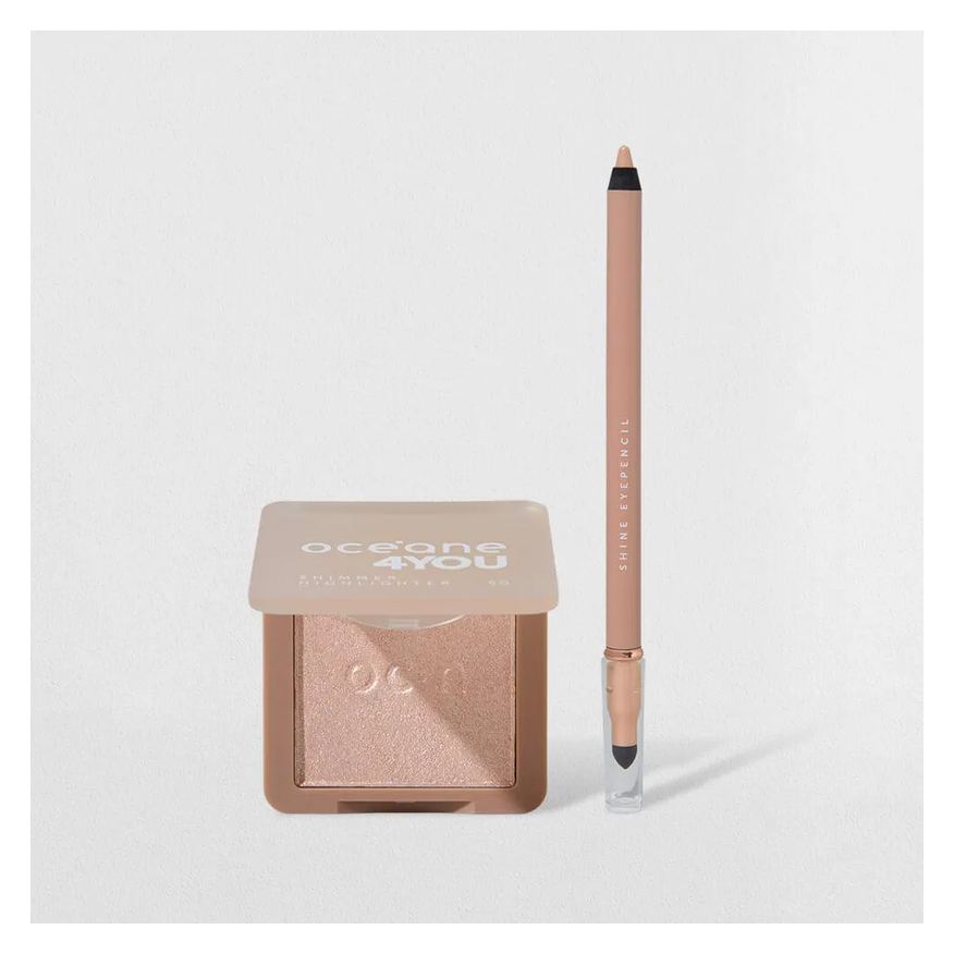 Océane Kit Lápis para Olhos Bege + Iluminador Facial Rosado 4you (2 Produtos)