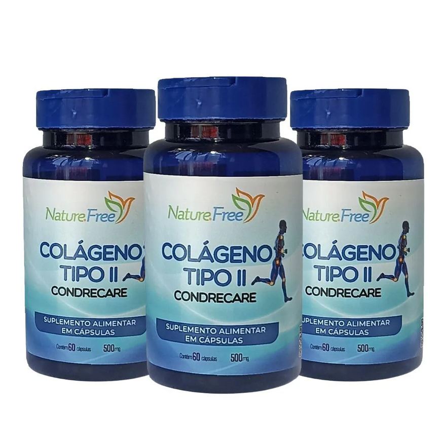 Nathurepro Kit 3 Colágeno Tipo Ii Condrecare 60 Cápsulas 500mg