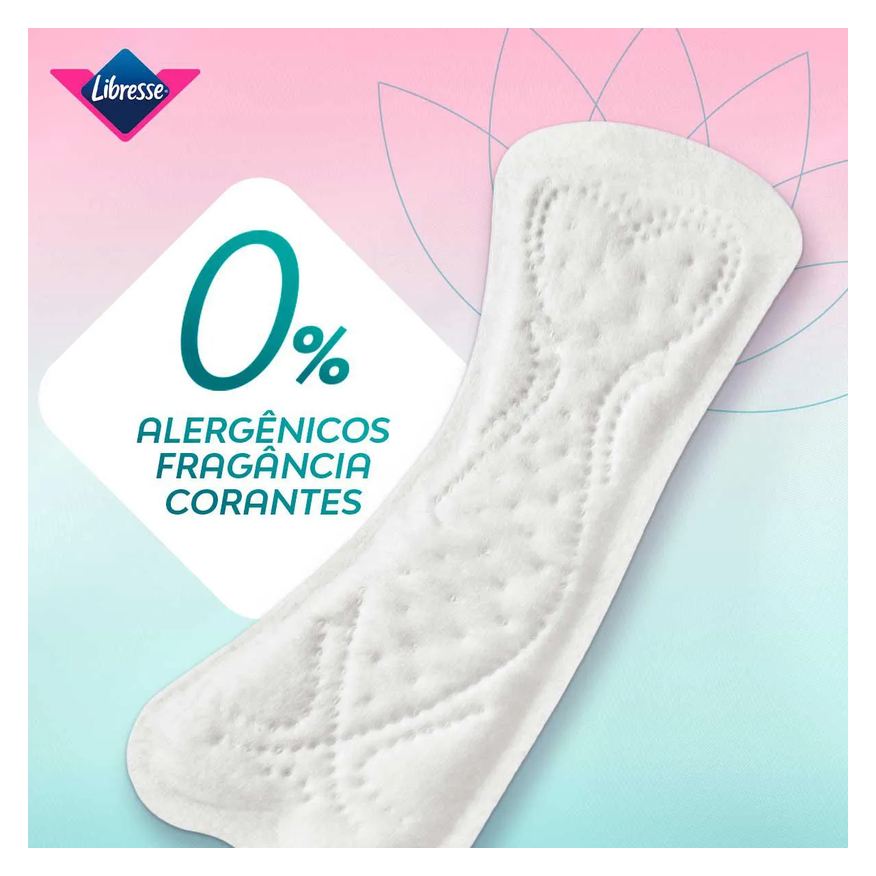 Diário Protetor Libresse Pure Sensitive Longo Sem Fragrância 40 unidades