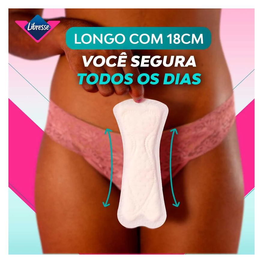 Diário Protetor Libresse Pure Sensitive Longo Sem Fragrância 40 unidades