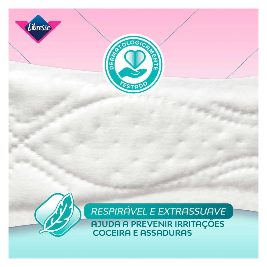 Diário Protetor Libresse Pure Sensitive Longo Sem Fragrância 40 unidades