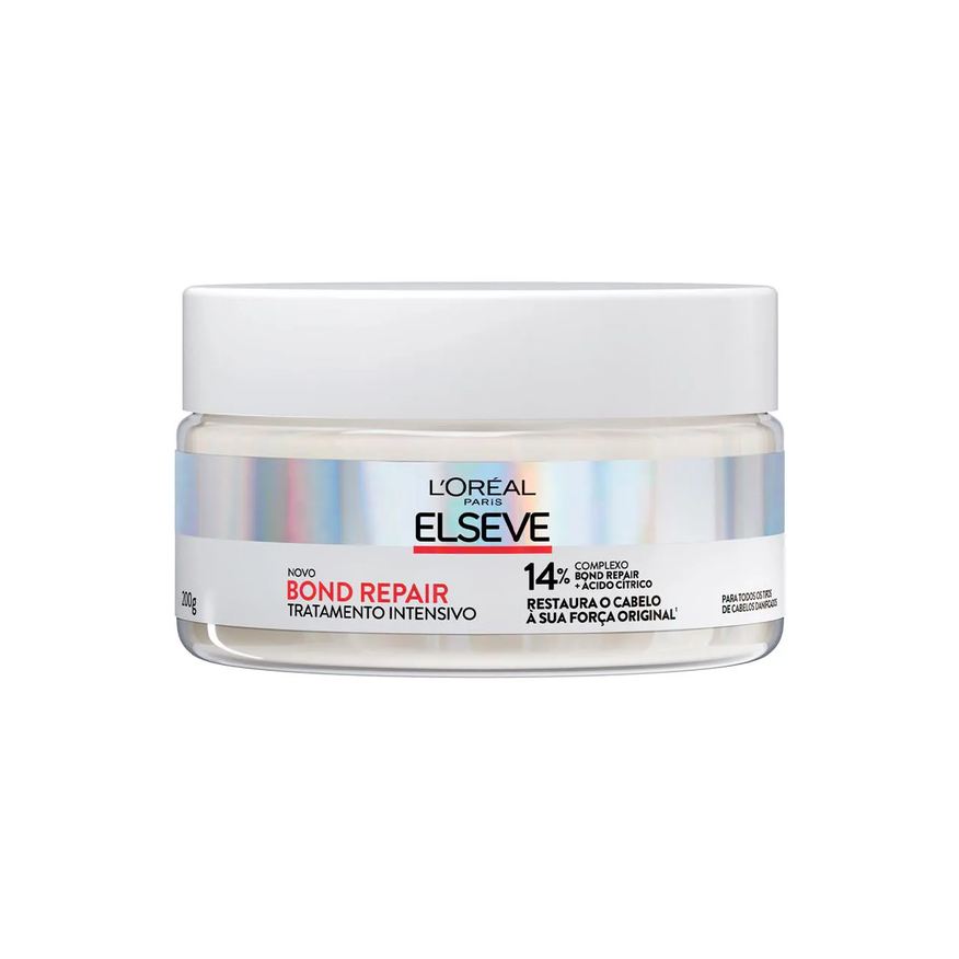 Elseve Máscara de Cabelo Tratamento Intensivo Bond Repair Máscara Reparadora Molecular com Ácido Cítrico 200g