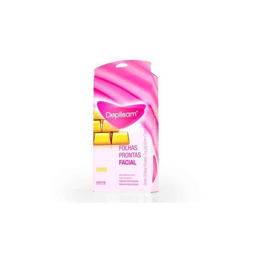 Prontas Folhas para Depilação Facial Depilsam Ouro 20fls