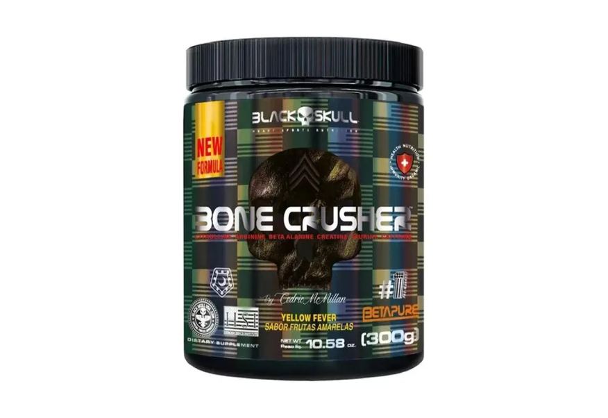 Black Skull Pré-treino Bone Crusher 300g Yellow Ferver