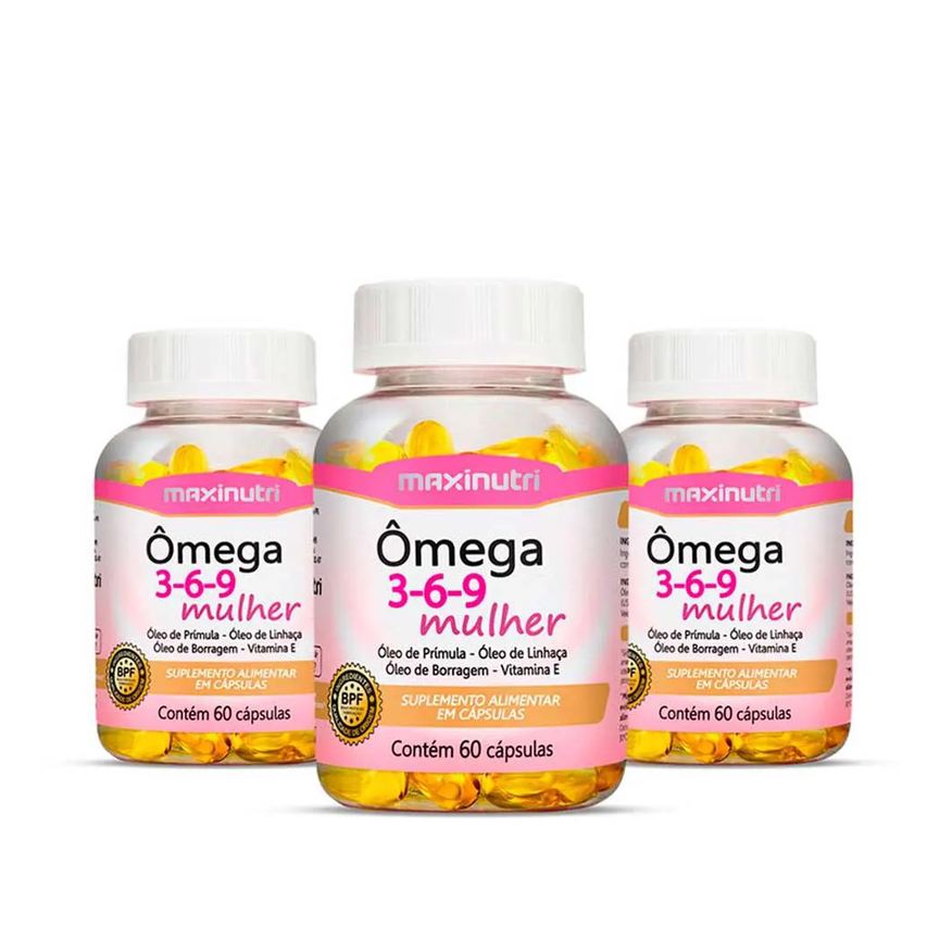 Maxinutri Kit 3 Ômega 3-6-9 Mulher 60 Capsulas