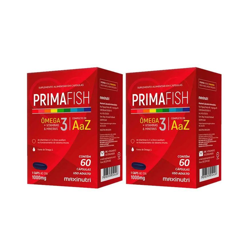 Maxinutri Kit 2 Primafish Omega 3 + Vitaminas 60 Capsulas