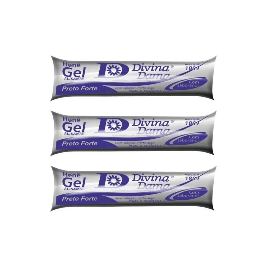 Divina Dama Hene 180g Gel Forte - Kit C / 3un