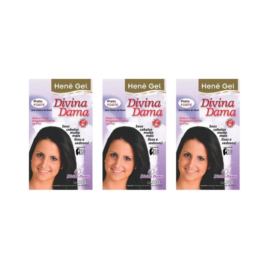 Divina Dama Hene 180g Gel Pouch Forte - Kit C / 3un